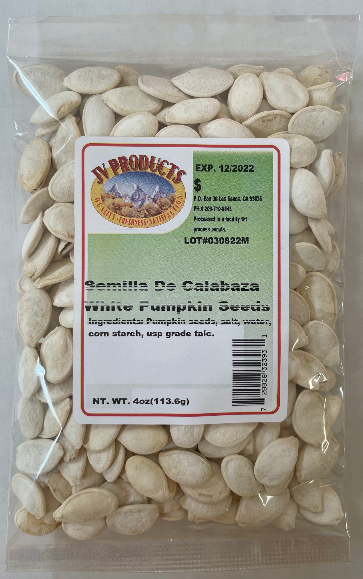 Semilla de Calabaza, White Pumpkin Seeds 4oz.